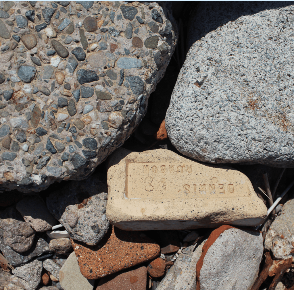 Image of brickwork from Blitz damage on Crosby Beach.