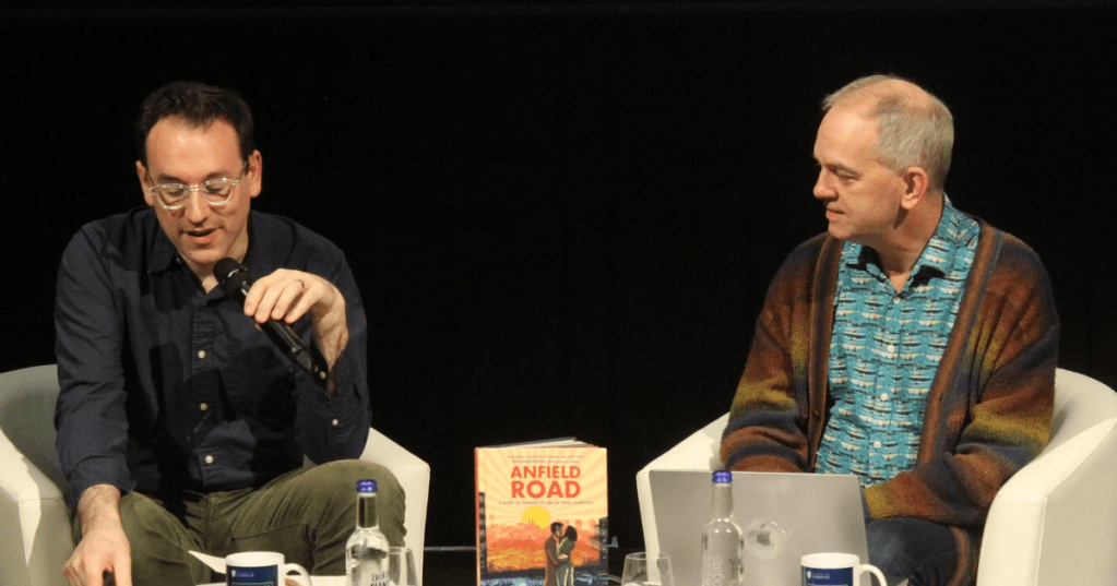 Chris Shepherd discussing  Anfield Road at Liverpool Literary Festival 2025.