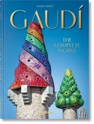 Cover of “GAUDÍ: The Complete Works” by Rainer Zerbst, published by TASCHEN, featuring two vibrant mosaic-covered conical structures designed by Antoni Gaudí against a clear blue sky—ideal for listings of architecture books, art monographs, or collectible coffee table editions.